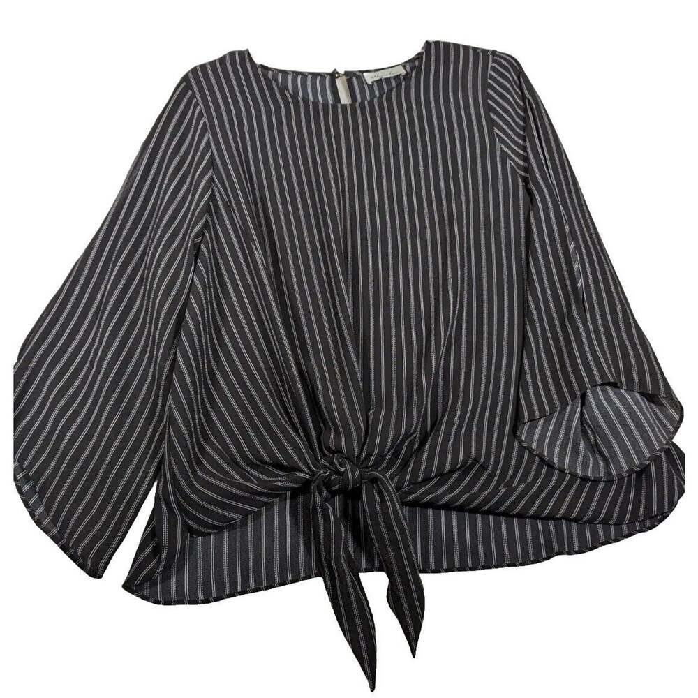 Meera Lane lagenlook 2xl Top navy And White Angled Sleeves Bust 50" 100% Poly